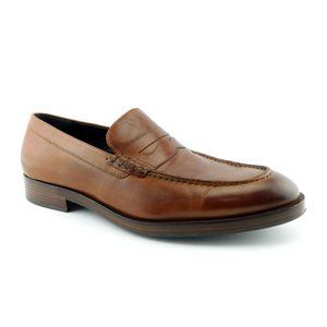 COLE HAAN Cognac Brown Leather Slip-on Penny Loafers Men's Shoes 11